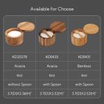 Acacia Wood Salt Cellar with Swivel Lid