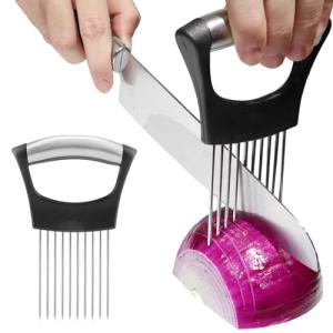 Onion Holder and Cutter - Stainless Steel Chopper