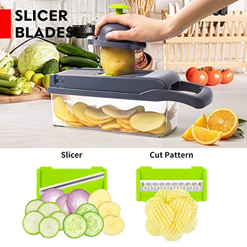 13-in-1 Veggie Chopper with 8 Blades and Container