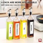 Olive Oil Dispenser Set - 4 Glass Bottles
