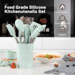 28-Piece Light Green Silicone Kitchen Utensil Set