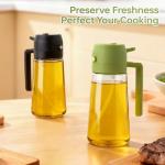 2-Pack Glass Oil Sprayer with Labels and Control