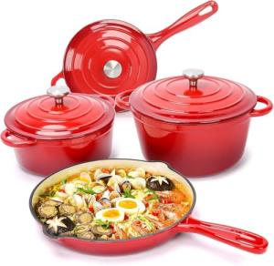 7-Piece Enameled Cast Iron Cookware Set