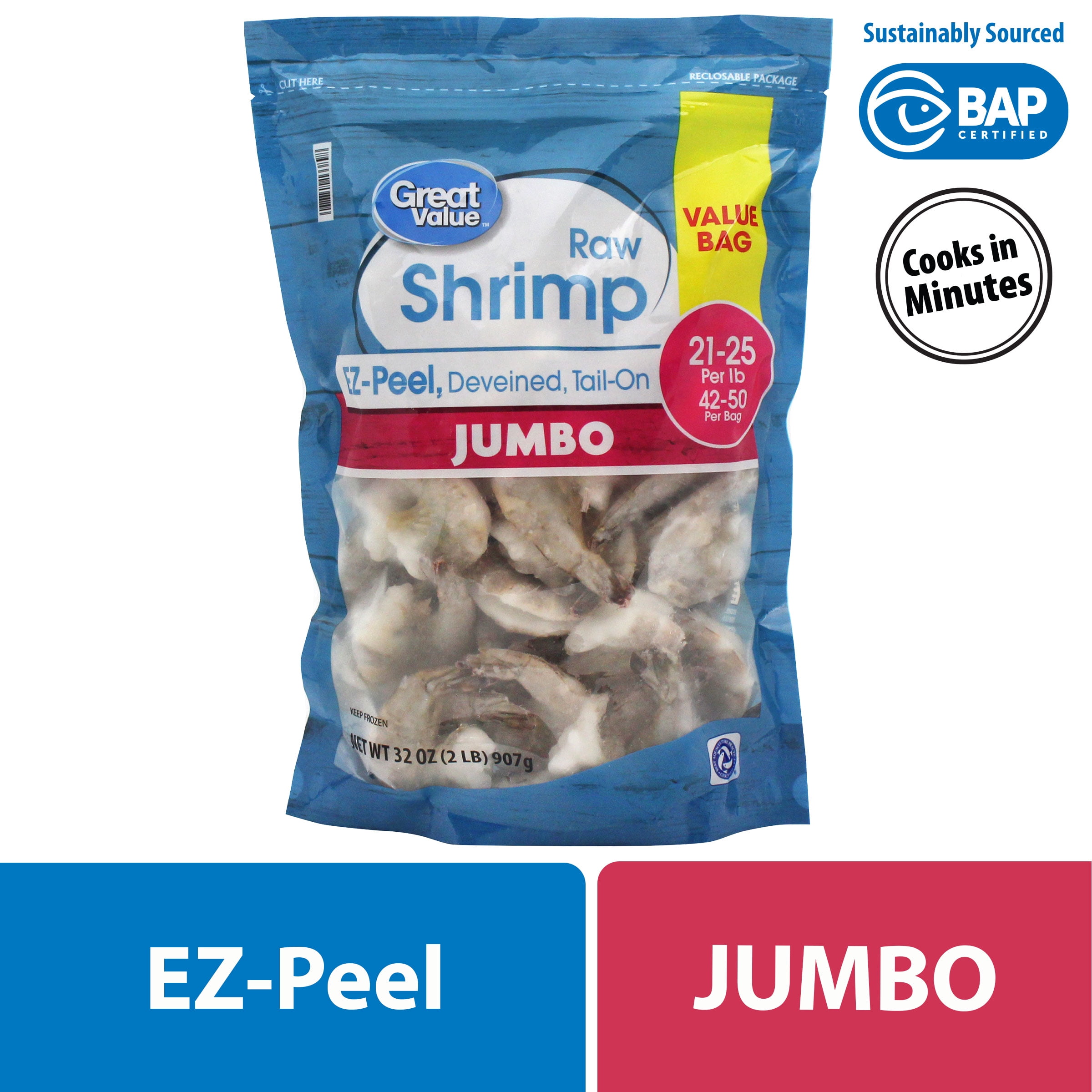 Frozen Jumbo Easy Peel Shrimp, 32oz