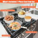 Nonstick Enameled Cast Iron Cookware Set - 7 Pieces