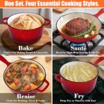 Nonstick Cast Iron Cookware Set, 5 Pieces