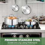 11-Piece Stainless Steel Cookware Set with Lids