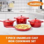 7-Piece Enameled Cast Iron Cookware Set