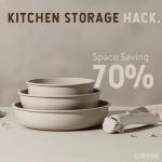 Carote 19-Piece Nonstick Cookware Set with Detachable Handles