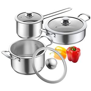 6-Piece Stainless Steel Cookware Set, Non-Stick