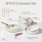19-Piece Non-Stick Cookware Set with Detachable Handles