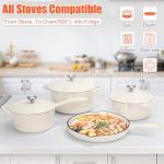 Nonstick Enameled Cast Iron Cookware Set - 7 Pieces