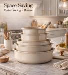 CAROTE 18-Piece Non-Stick Ceramic Cookware Set