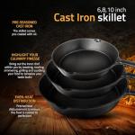 Utopia Kitchen Pre-Seasoned Cast Iron Skillets Set