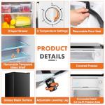 Compact Mini Fridge with Freezer and Adjustable Thermostat