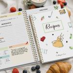 Portable Hardcover Recipe Book for 80 Recipes