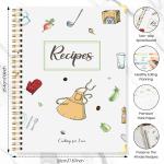 Portable Hardcover Recipe Book for 80 Recipes