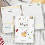 Portable Hardcover Recipe Book for 80 Recipes