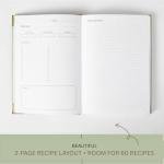 Kikaze Blank Recipe Notebook with Tabs and Stickers