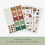 Kikaze Blank Recipe Notebook with Tabs and Stickers