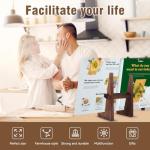 Wooden Cookbook Stand - 8.8 inch Kitchen Holder