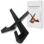 Rustic Black Wooden Cookbook Stand for Kitchen