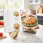 Wooden Cookbook Stand for Kitchen Counter