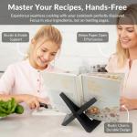 Rustic Black Wooden Cookbook Stand for Kitchen