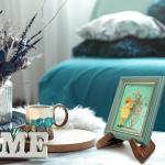 Rustic Black Wooden Cookbook Stand for Kitchen