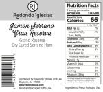 Sliced Jamon Serrano - 15 Months Aged