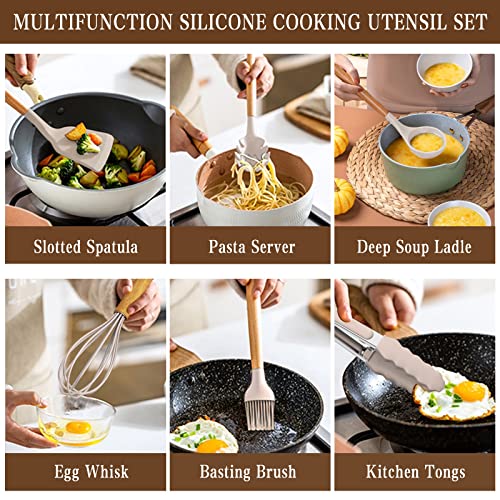 Chef's 33-Piece Silicone Utensil Set with Holder