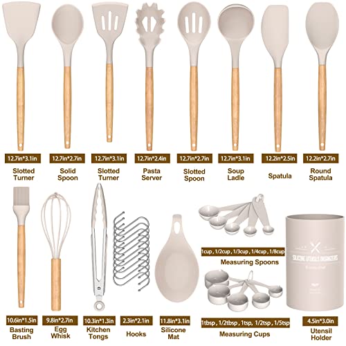 Chef's 33-Piece Silicone Utensil Set with Holder