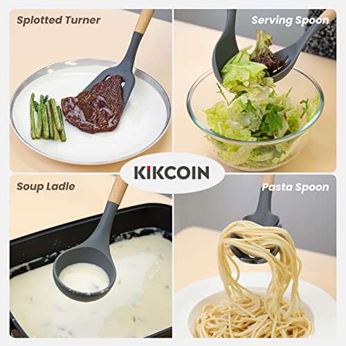 33 Piece Silicone Wood Handle Kitchen Utensil Set