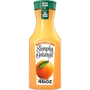 Simply Orange Pulp-Free Juice, 46 oz