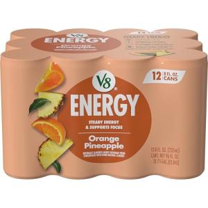 V8 Energy Orange Pineapple Drink, 12 Cans