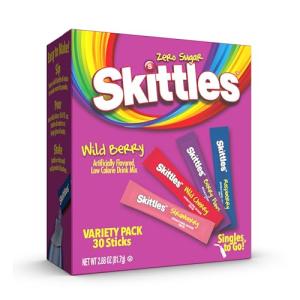 Skittles Wild Berry Drink Mix Pack, 30 Servings
