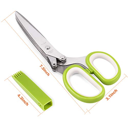 X-Chef Herb Scissors with 5 Blades & Safety Cover