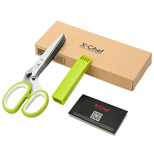 X-Chef Herb Scissors with 5 Blades & Safety Cover
