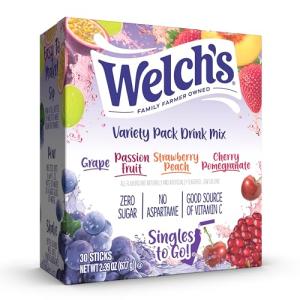 Welch's Singles Variety Pack Drink Mix, 30 Servings