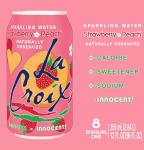 La Croix Strawberry Peach Sparkling Water, 8 Pack