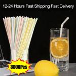Colorful & Black Plastic Drinking Straws for Parties