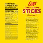 Cinnamon Eggo Frozen French Toaster Sticks