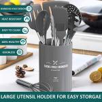 15 Piece Silicone Cooking Utensils Set - Grey
