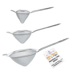 Stainless Steel Conical Strainer Set of 3