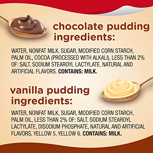 12 Count Snack Pack Pudding Cups - Chocolate and Vanilla