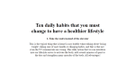 Ten Habits to Change for a Healthier You