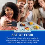 Elegant Tempered Glass Dessert Plates - Set of 4