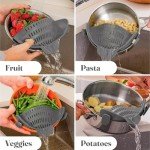 Adjustable Silicone Snap N Strain Pot Strainer - Gray