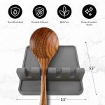 Zulay Kitchen Silicone Utensil Rest - Gray
