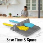 Zulay Kitchen Silicone Utensil Rest - Gray